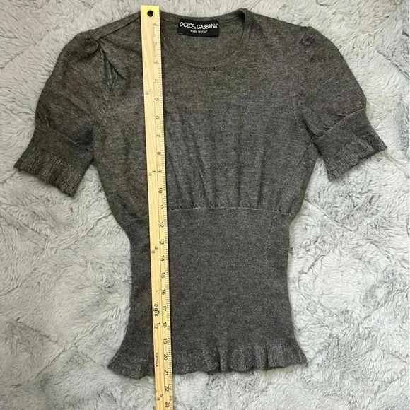Dolce & Gabbana Alpaca Blend Knit Sweater Top Size 42 Gray Quiet Luxury Top - Picture 7 of 16